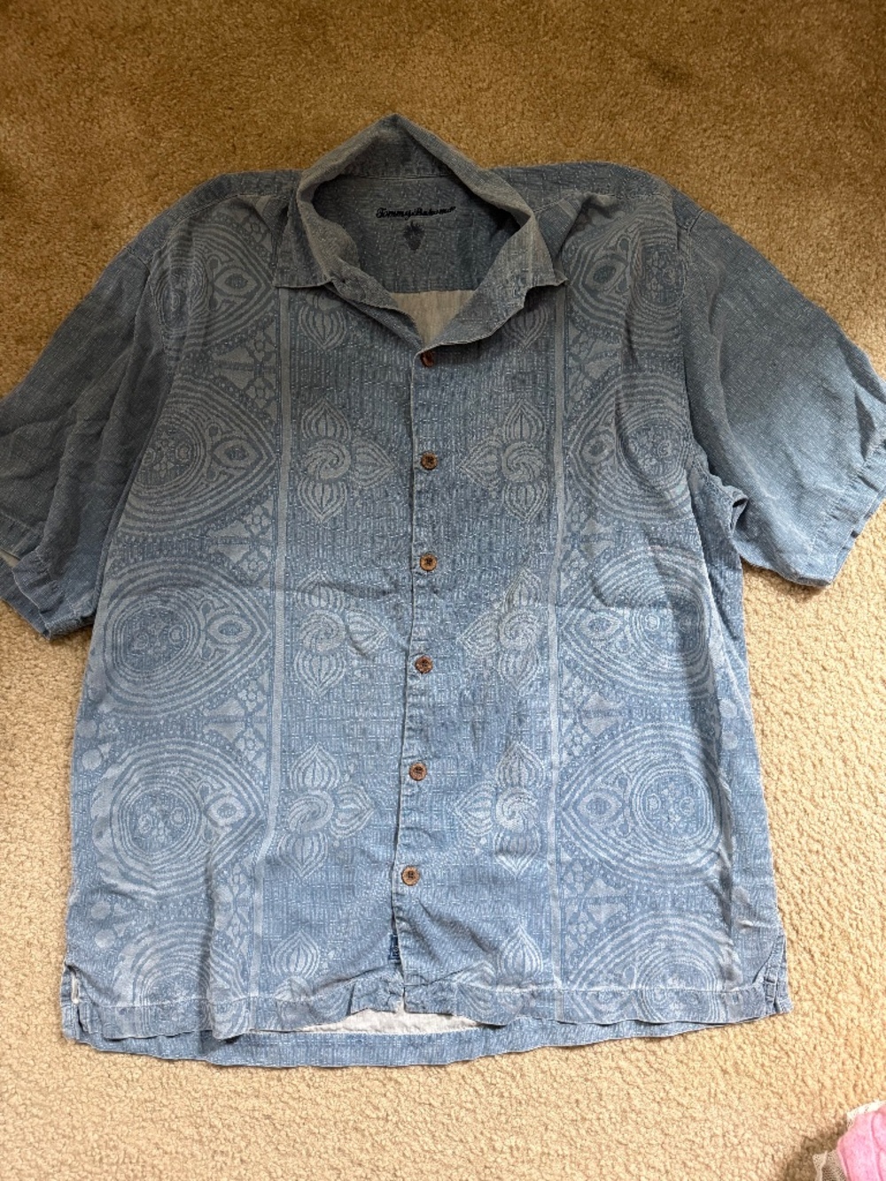 Tommy Bahama Kapalua Hawaiian Button up shirt Sz L 100% Silk Vacation Resort